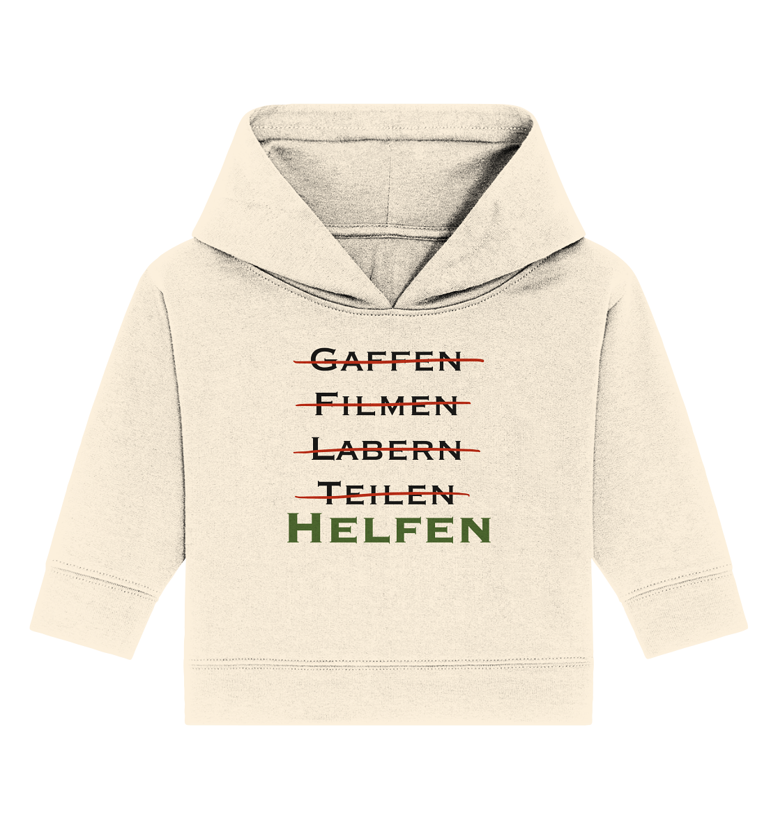 Gaffen, Filmen, Labern, Teilen => HELFEN - Baby Organic Hoodie