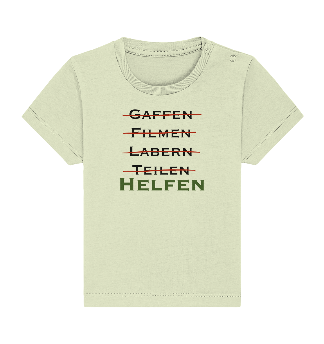 Gaffen, Filmen, Labern, Teilen => HELFEN - Baby Organic Shirt