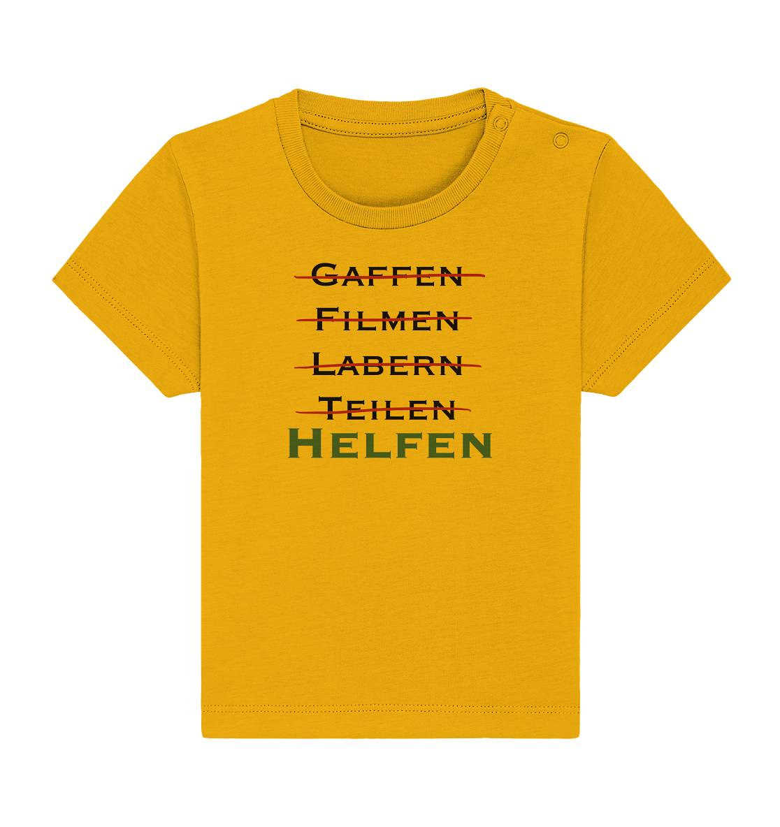 Gaffen, Filmen, Labern, Teilen => HELFEN - Baby Organic Shirt