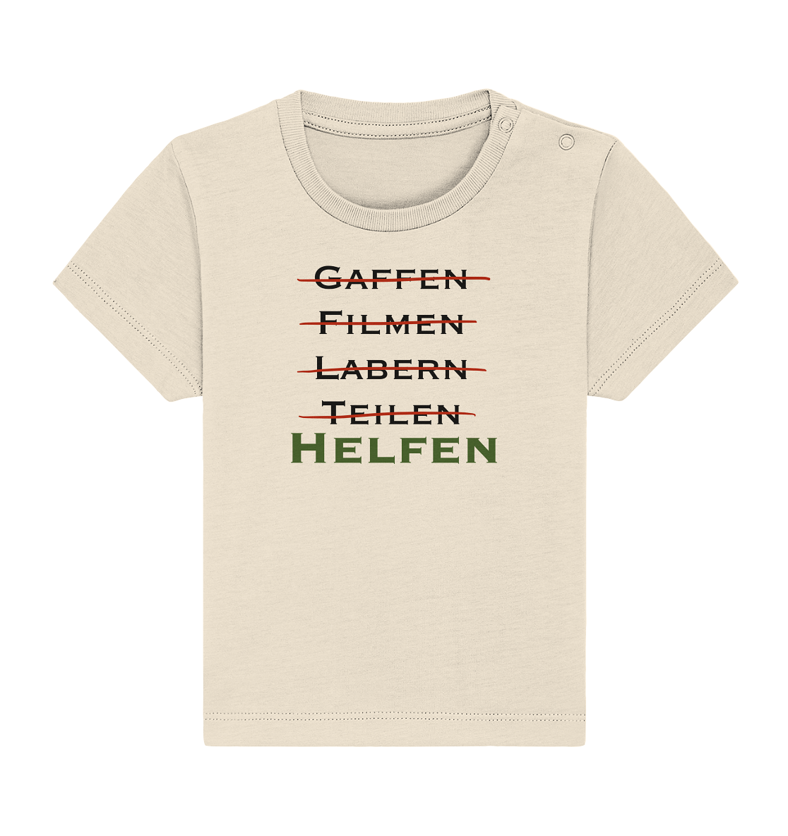 Gaffen, Filmen, Labern, Teilen => HELFEN - Baby Organic Shirt