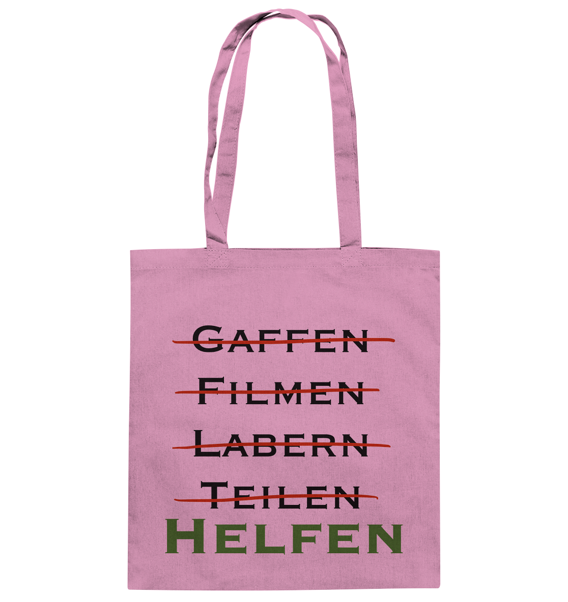 Gaffen, Filmen, Labern, Teilen => HELFEN - Baumwolltasche