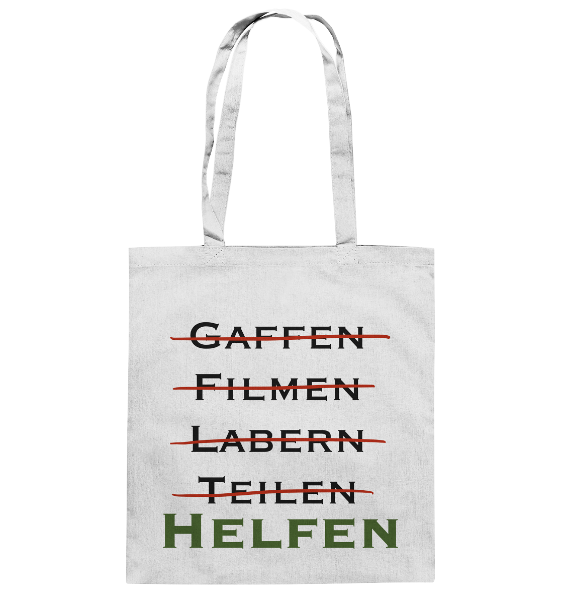 Gaffen, Filmen, Labern, Teilen => HELFEN - Baumwolltasche