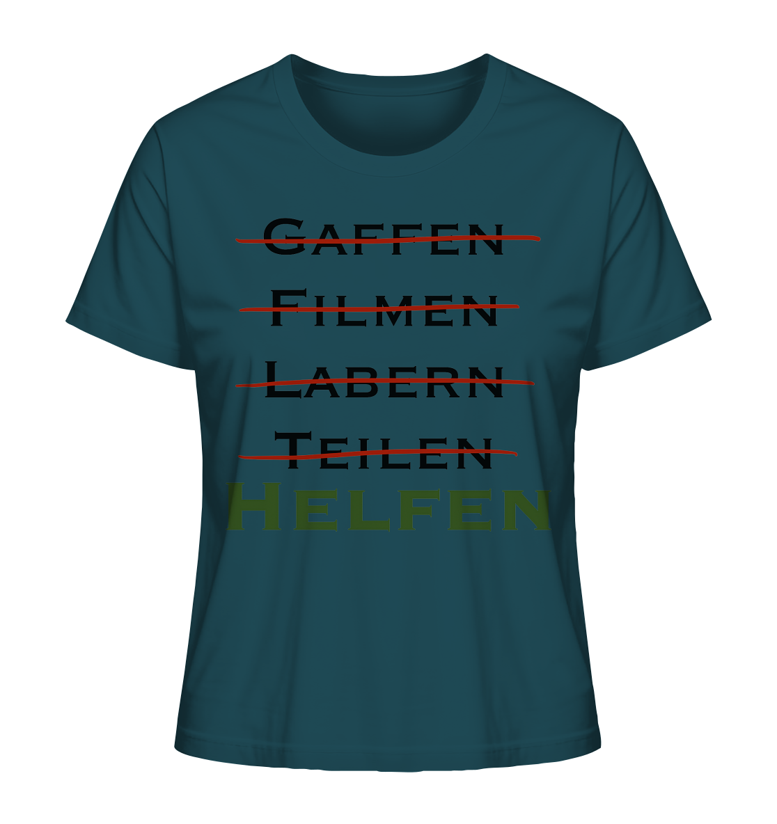 Gaffen, Filmen, Labern, Teilen => HELFEN - Ladies Organic Shirt