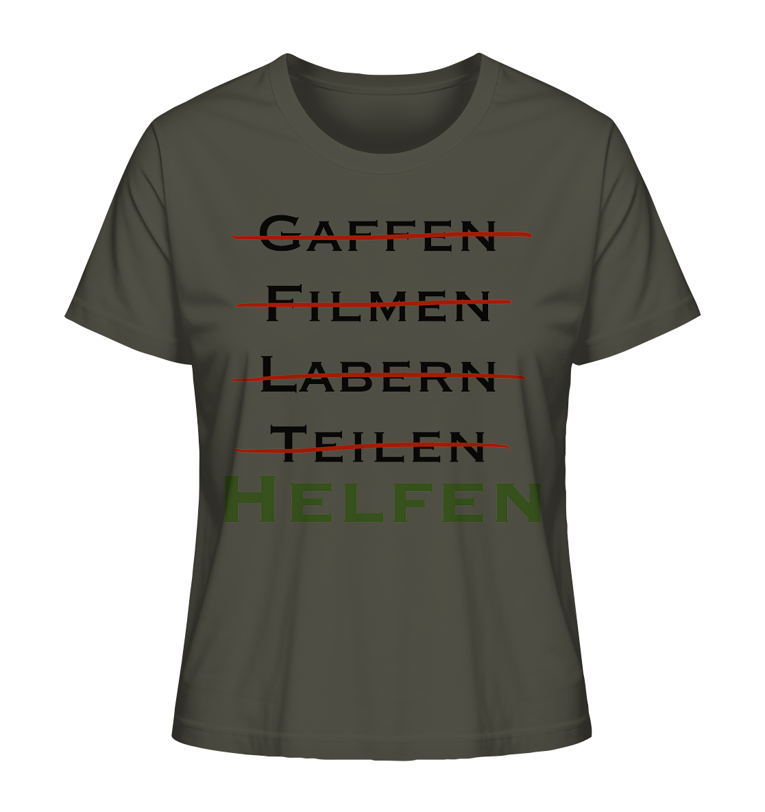 Gaffen, Filmen, Labern, Teilen => HELFEN - Ladies Organic Shirt