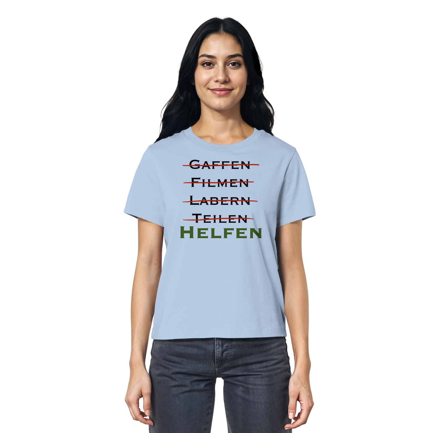gaffen, filmen, labern, teilen => NEIN! HELFEN - Rettungsdienst - Ladies Organic Shirt