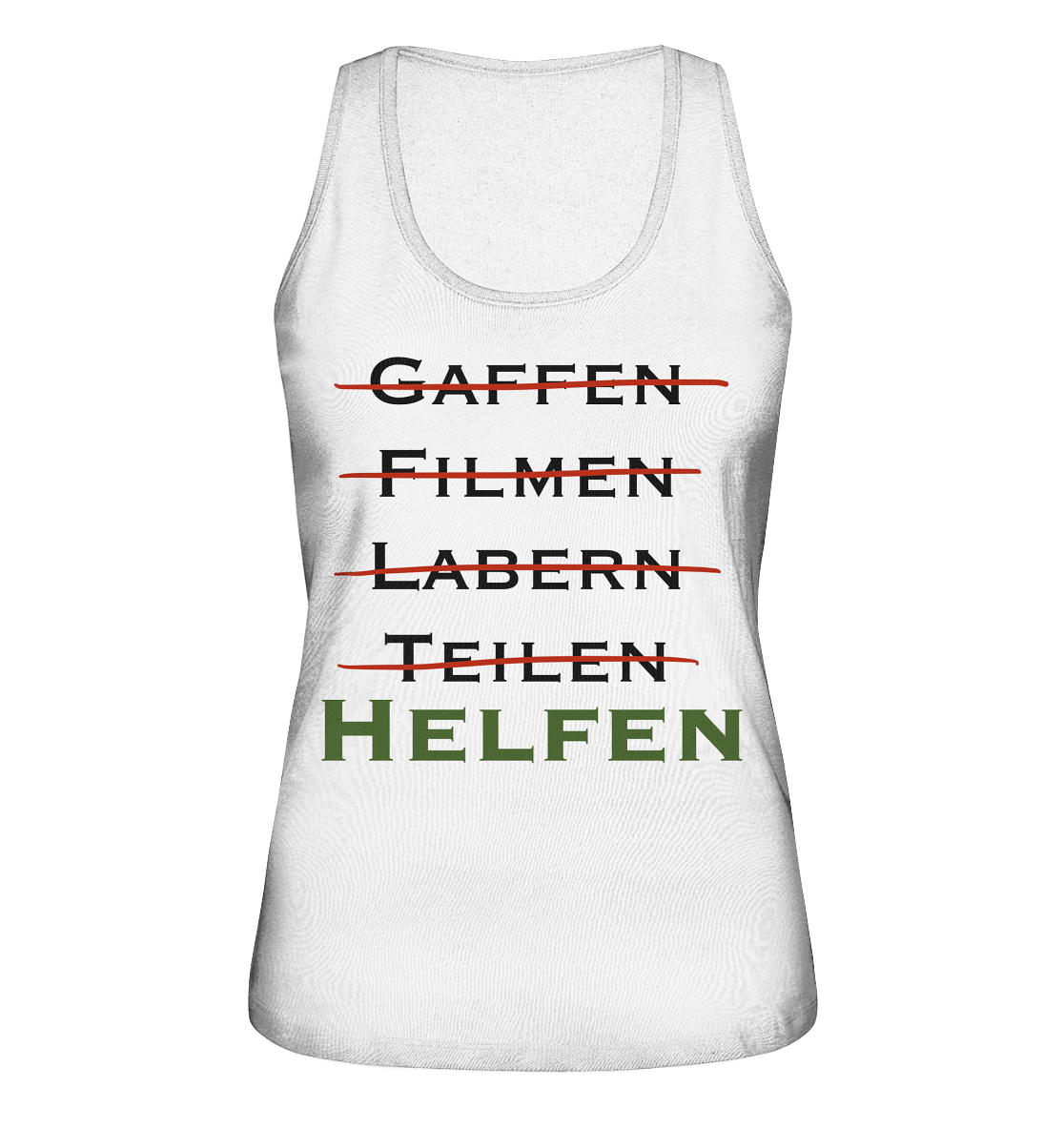 Gaffen, Filmen, Labern, Teilen => HELFEN - Ladies Organic Tank-Top