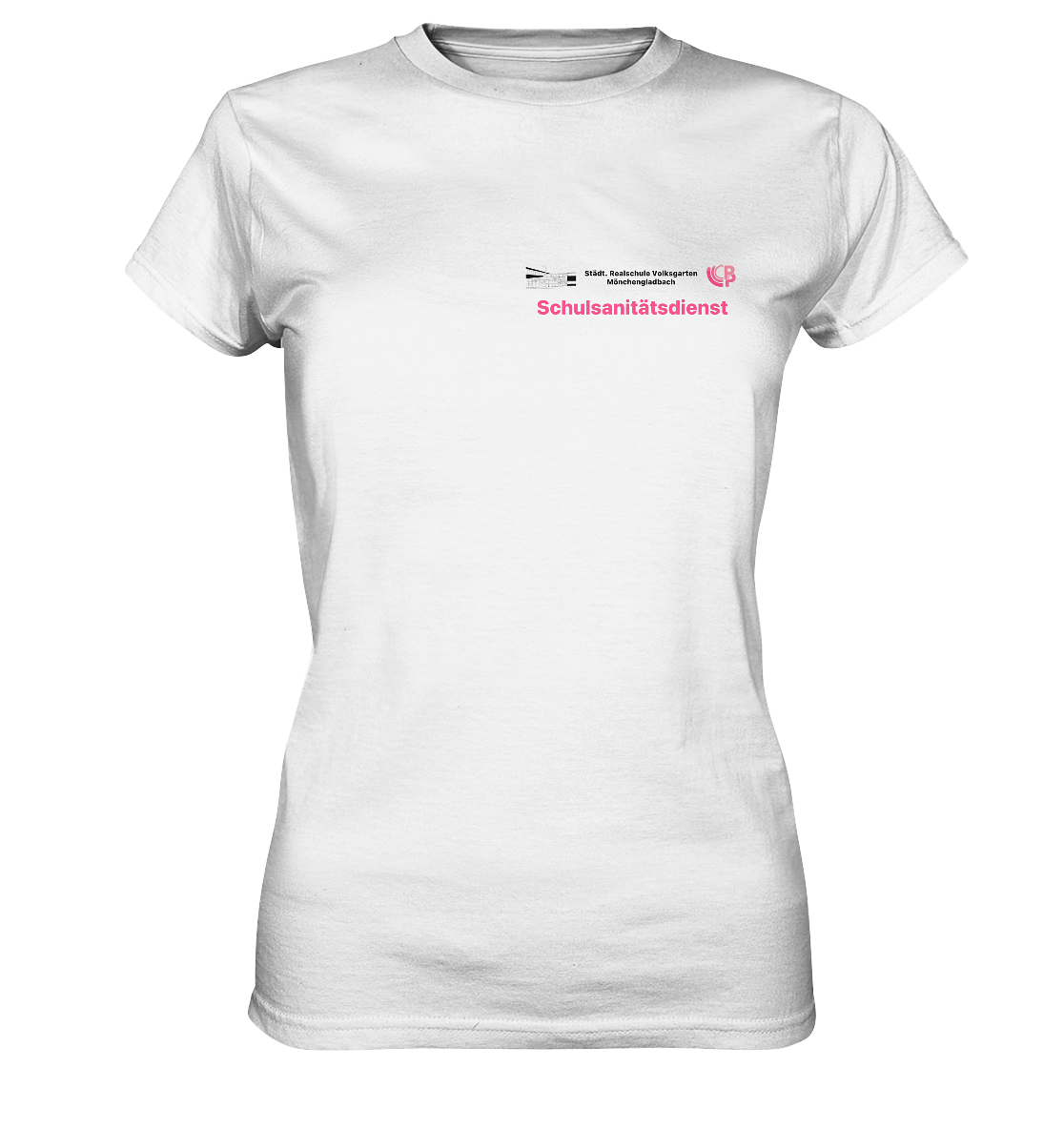 Dienstkleidung Schulsanitätsdienst Stadt. Realschule Volksgarten - Ladies Premium Shirt