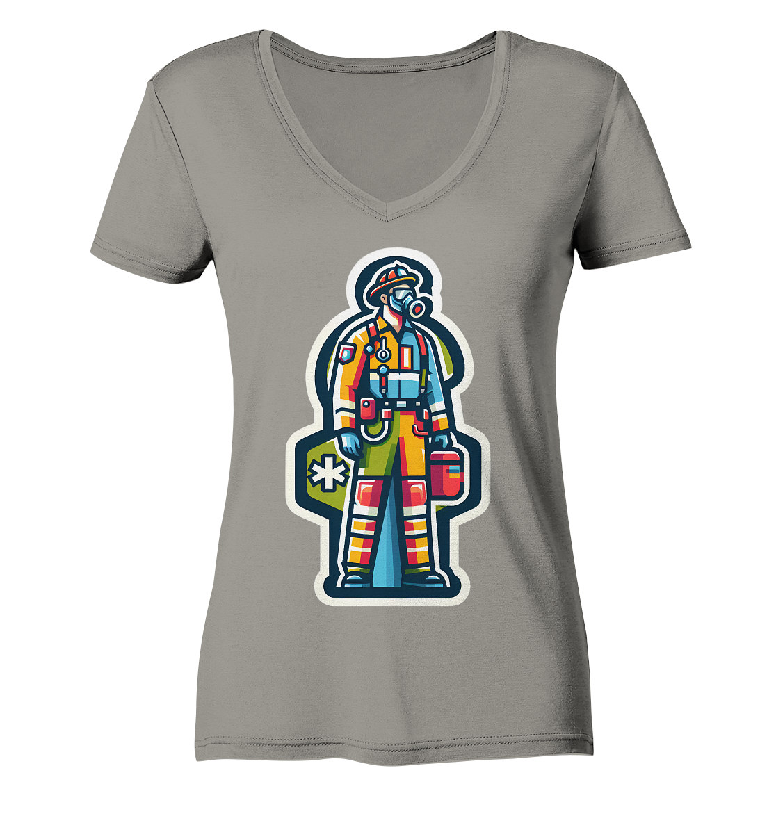 Colorful paramedic/ firefighter - Ladies V-Neck Shirt