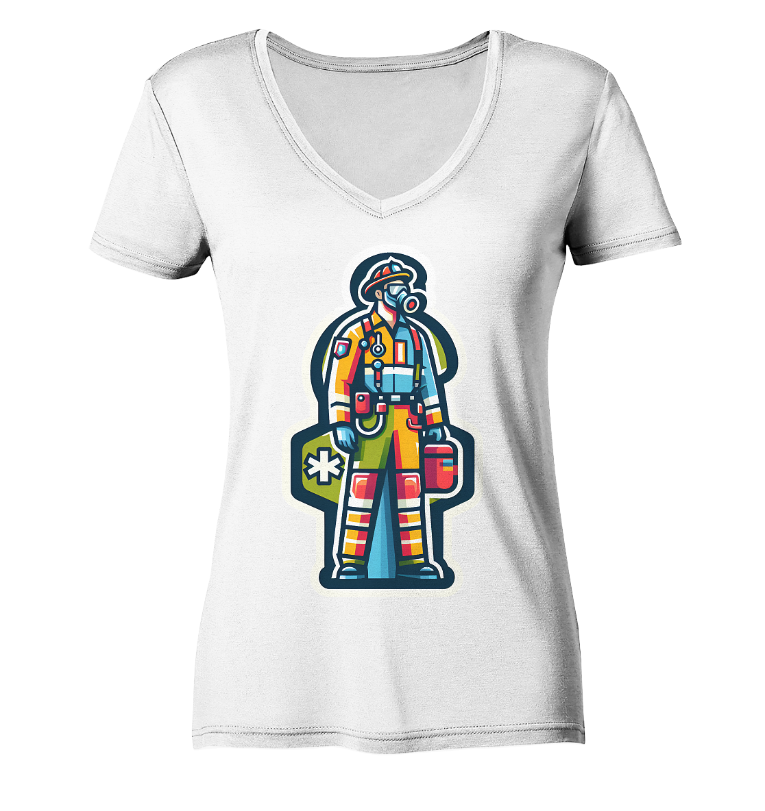 Colorful paramedic/ firefighter - Ladies V-Neck Shirt