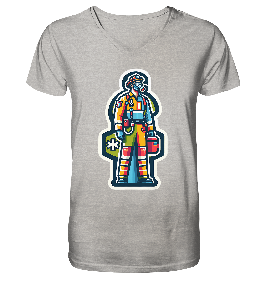 Colorful paramedic/ firefighter - Mens Organic V-Neck Shirt