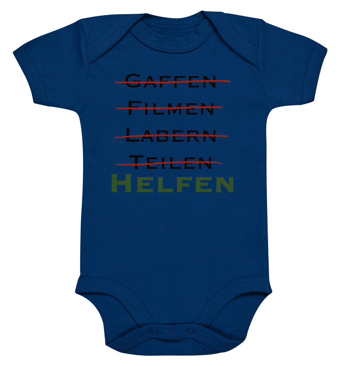 Gaffen, Filmen, Labern, Teilen => HELFEN - Organic Baby Bodysuite