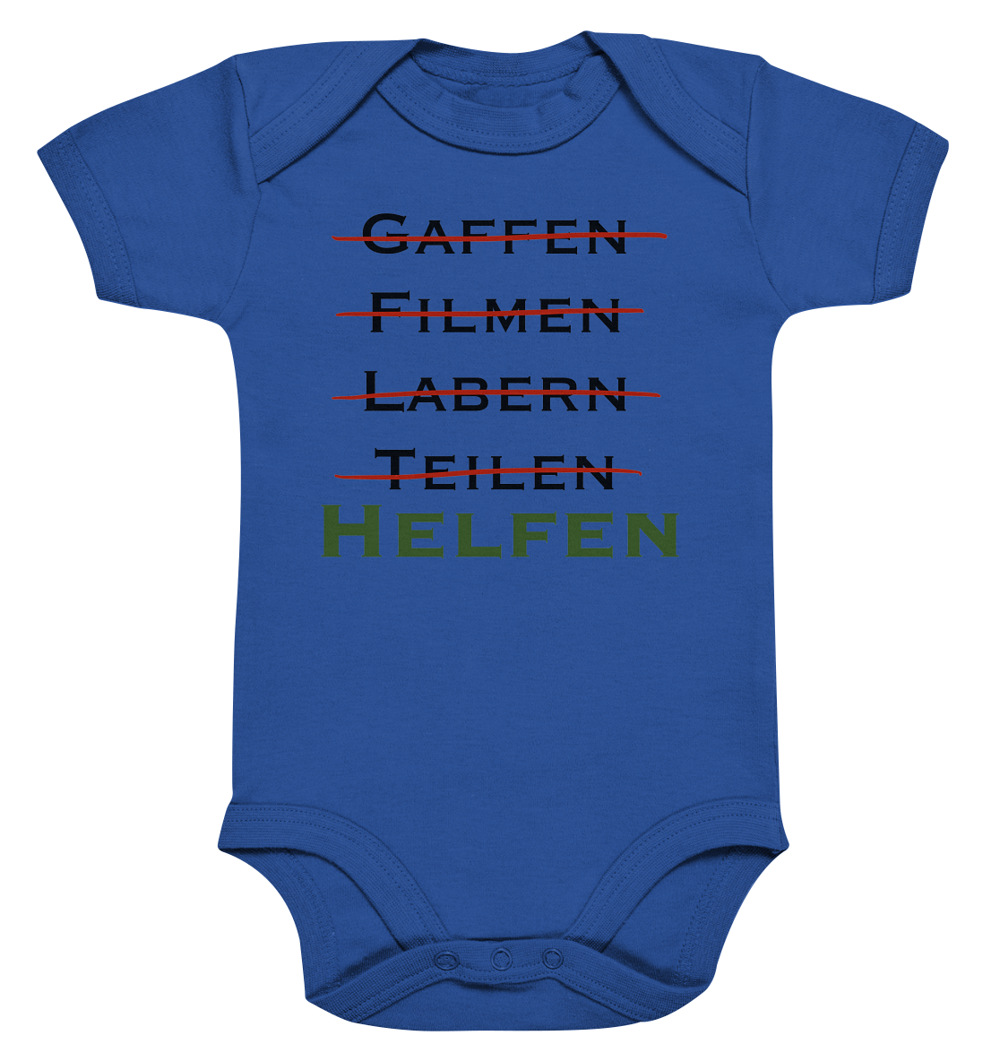 Gaffen, Filmen, Labern, Teilen => HELFEN - Organic Baby Bodysuite