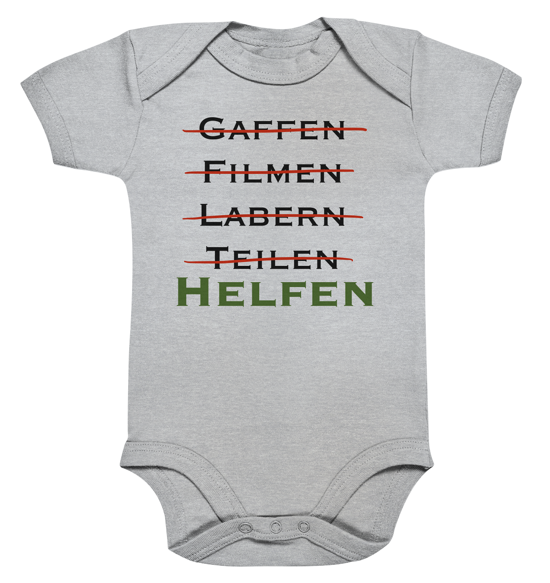 Gaffen, Filmen, Labern, Teilen => HELFEN - Organic Baby Bodysuite