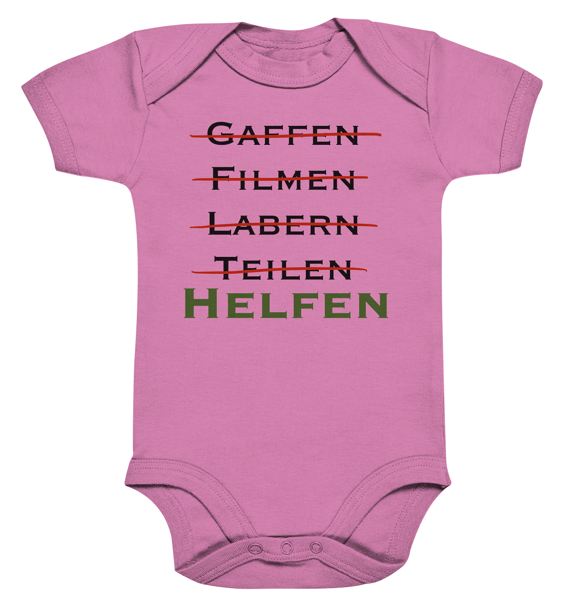 Gaffen, Filmen, Labern, Teilen => HELFEN - Organic Baby Bodysuite