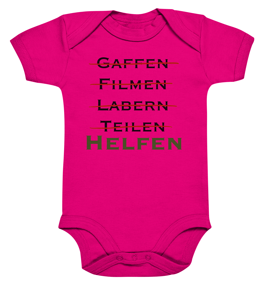 Gaffen, Filmen, Labern, Teilen => HELFEN - Organic Baby Bodysuite