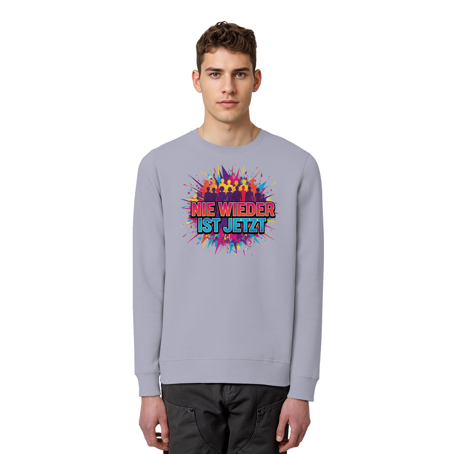 Nie wieder ist jetzt (bunt) - Demokratie - Organic Basic Unisex Sweatshirt