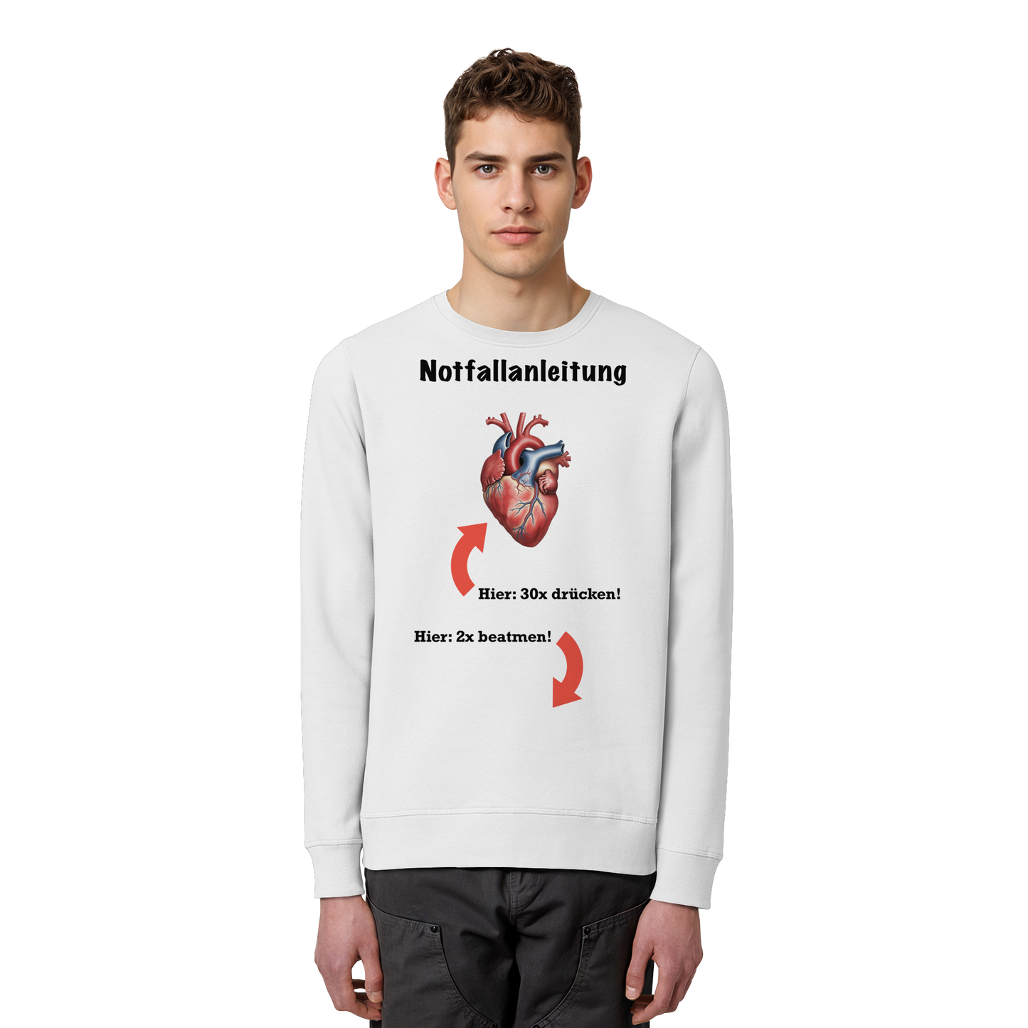 Notfallanleitung Reanimation Männeredition - Medizinhumor - Organic Basic Unisex Sweatshirt