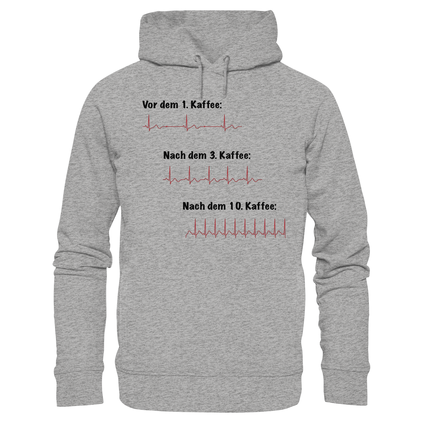 Auswirkungen vom Kaffee aufs EKG - Medizinhumor - Organic Fashion Hoodie