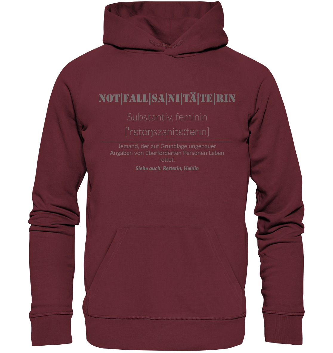 Notfallsanitäterin - Organic Hoodie