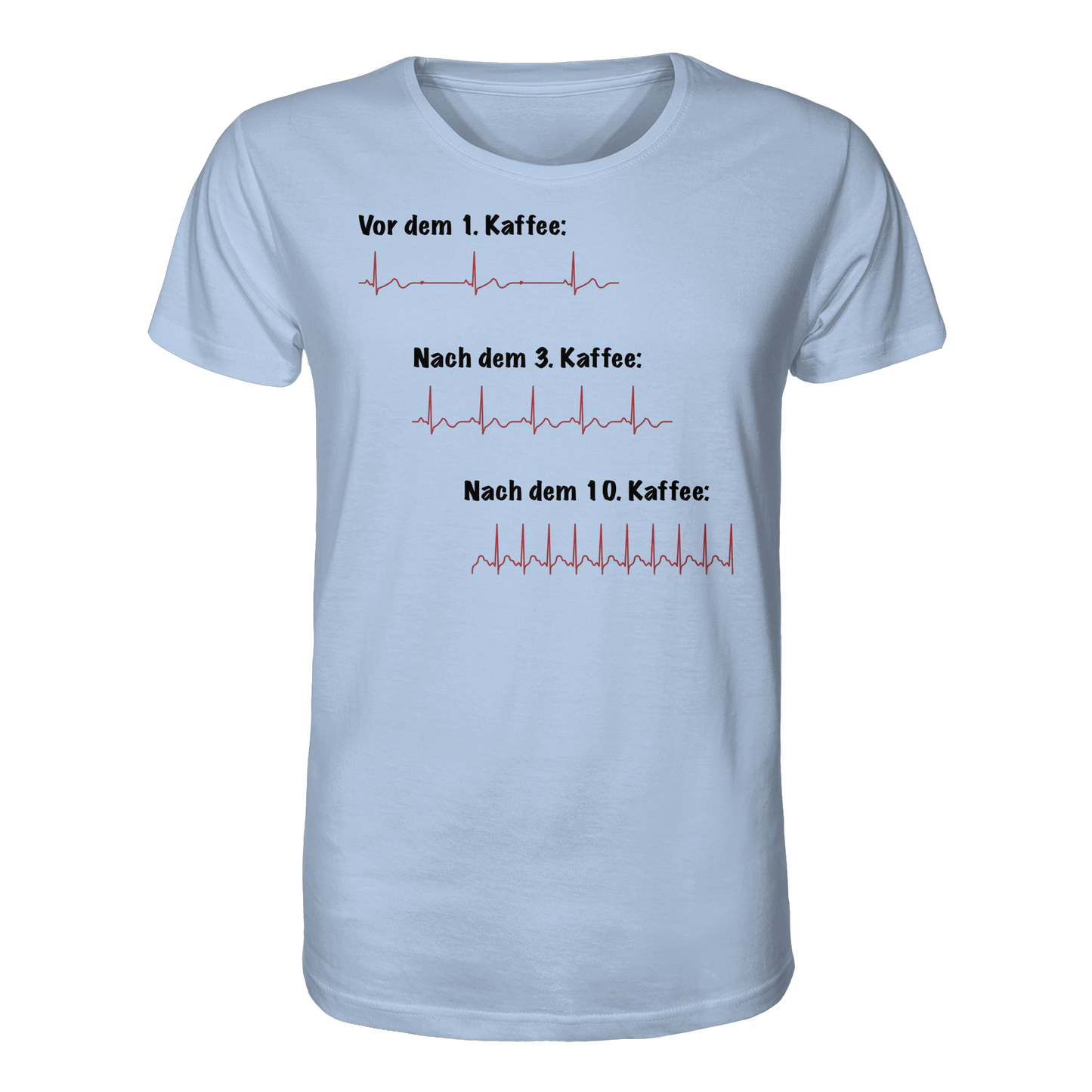 Auswirkungen vom Kaffee aufs EKG - Medizinhumor - Organic Shirt