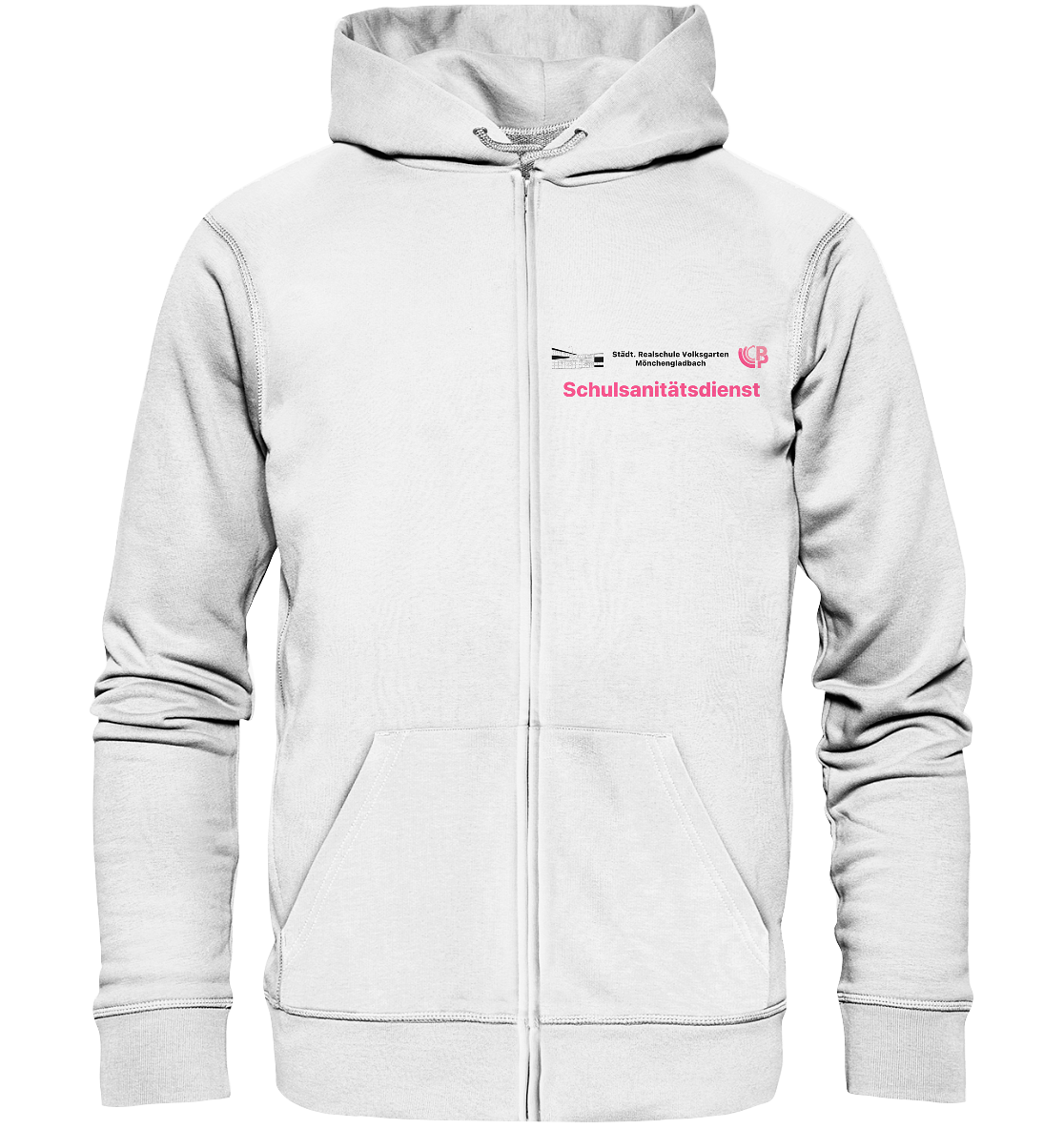 Dienstkleidung Schulsanitätsdienst Stadt. Realschule Volksgarten - Organic Zipper