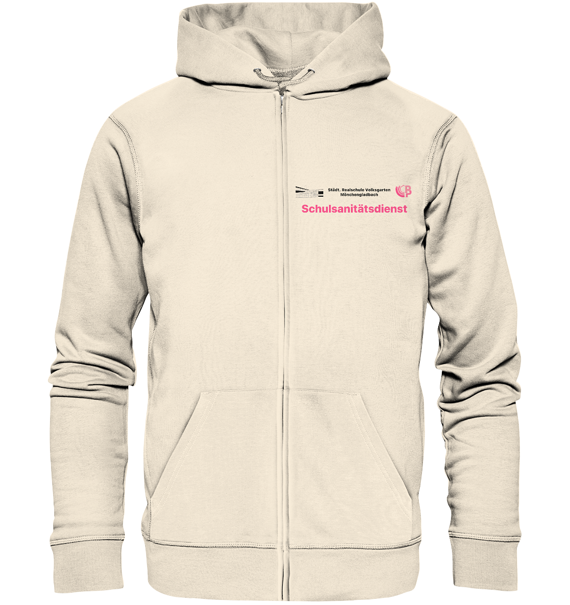Dienstkleidung Schulsanitätsdienst Stadt. Realschule Volksgarten - Organic Zipper