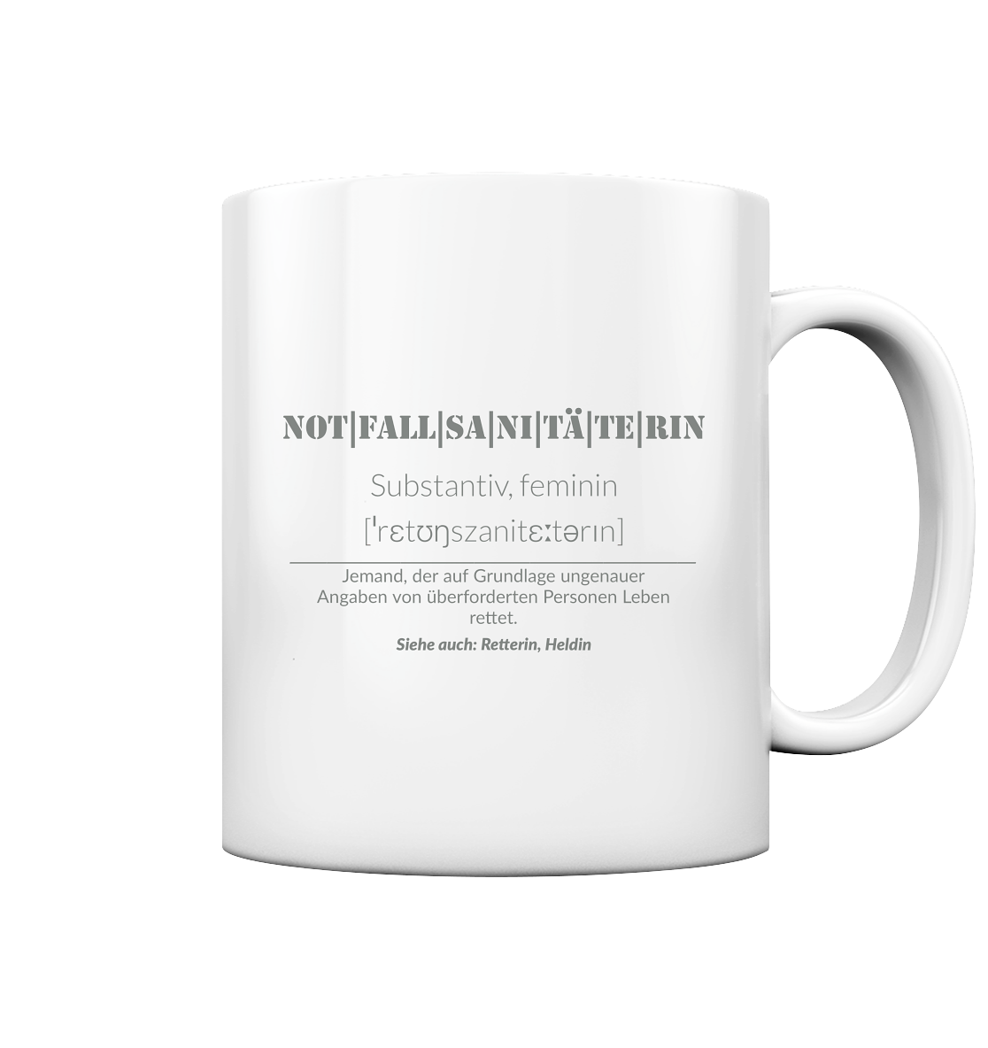 Notfallsanitäterin - Tasse glossy