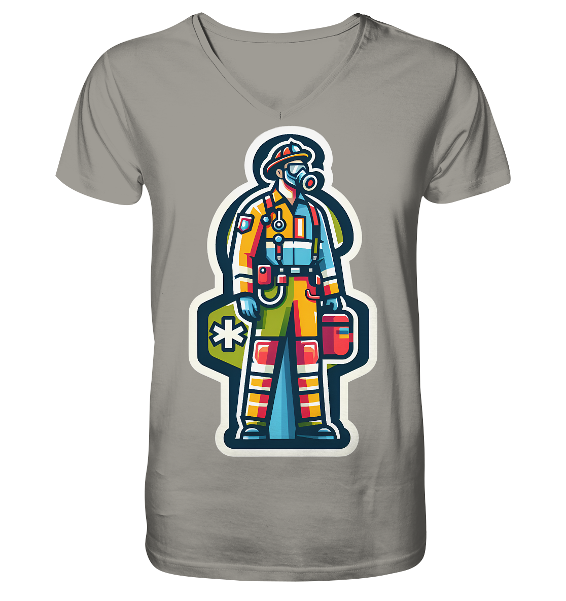 Colorful paramedic/ firefighter - V-Neck Shirt
