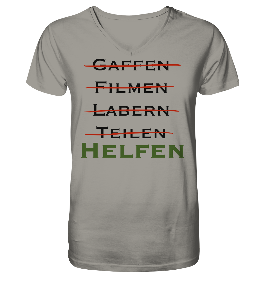 Gaffen, Filmen, Labern, Teilen => HELFEN - V-Neck Shirt