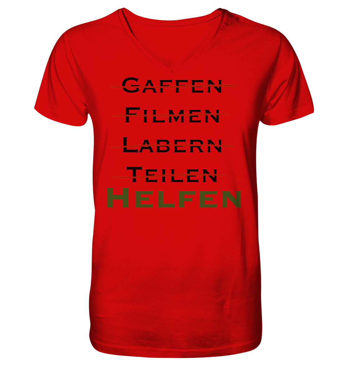 Gaffen, Filmen, Labern, Teilen => HELFEN - V-Neck Shirt