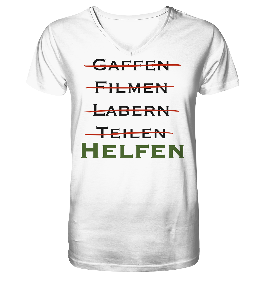 Gaffen, Filmen, Labern, Teilen => HELFEN - V-Neck Shirt
