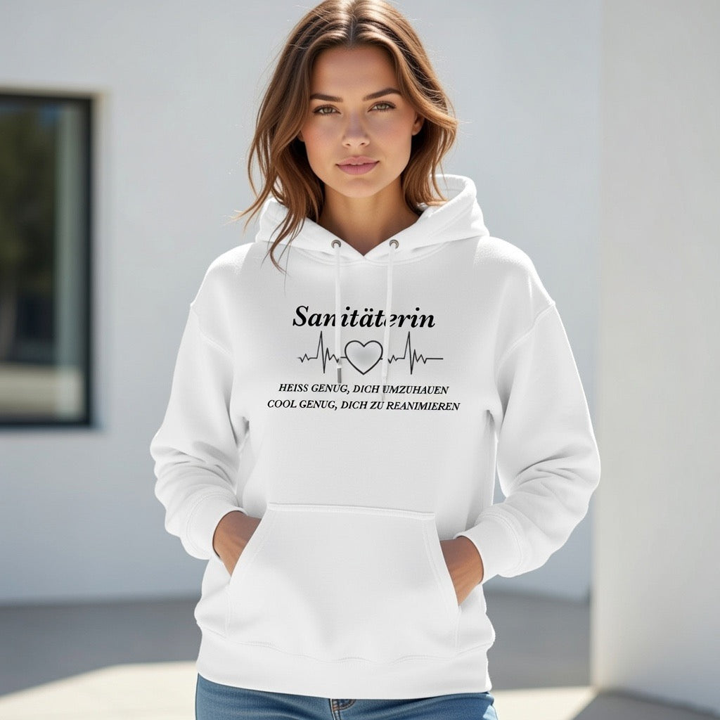 Sanitäterin: Heiß genug, dich umzuhauen, cool genug, dich zu reanimieren - Rettungsdienst - Organic Hoodie