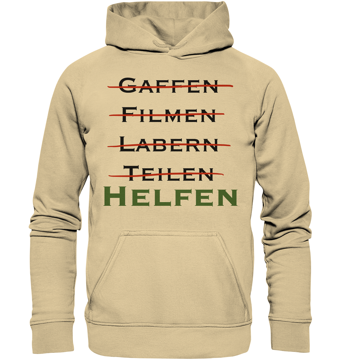 Gaffen, Filmen, Labern, Teilen => HELFEN - Basic Unisex Hoodie