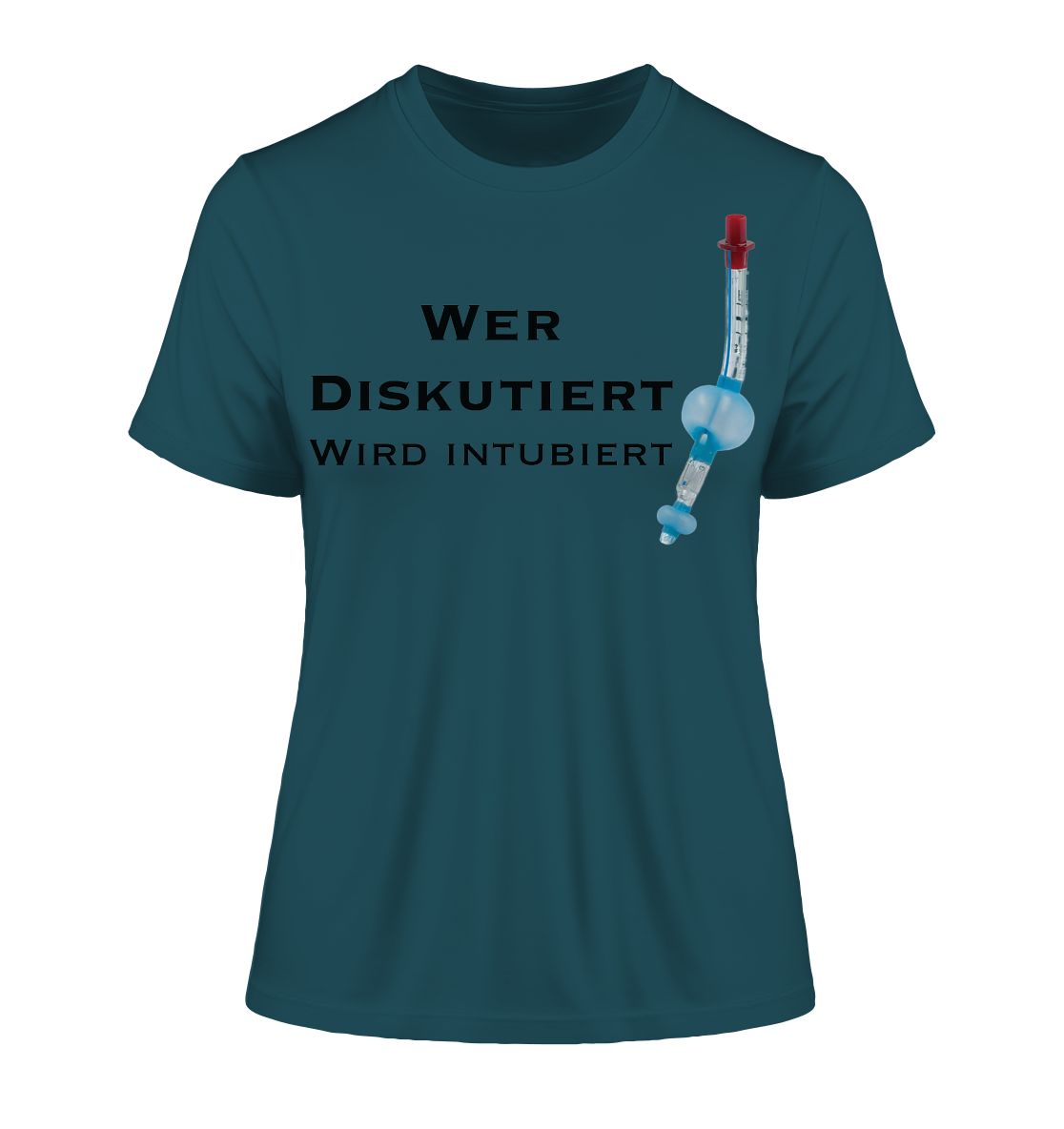 Wer diskutiert, wird intubiert. - Fitted Ladies Organic Shirt