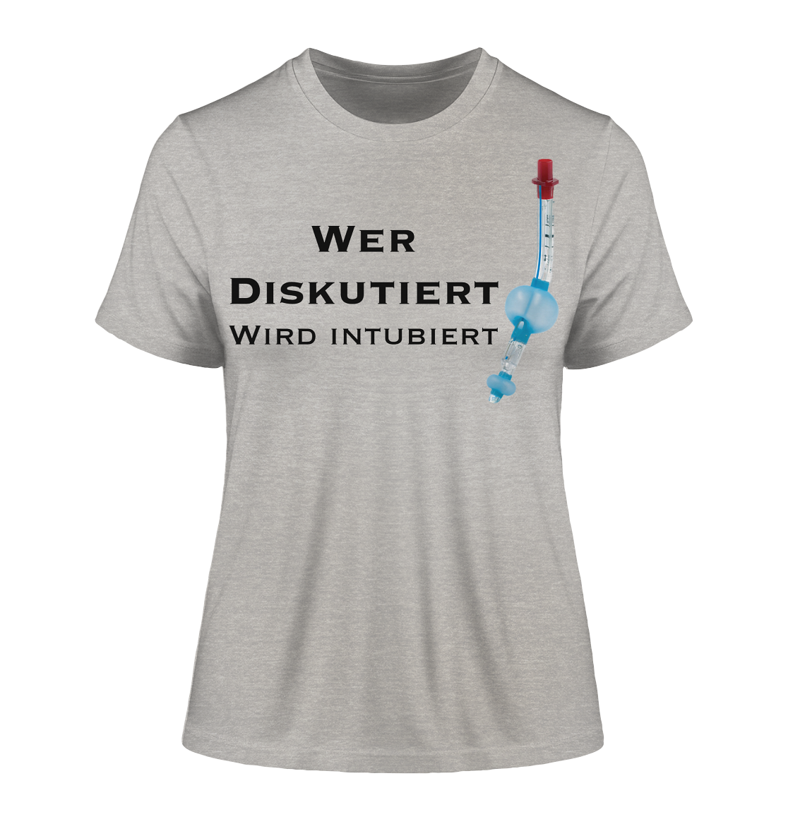 Wer diskutiert, wird intubiert. - Fitted Ladies Organic Shirt