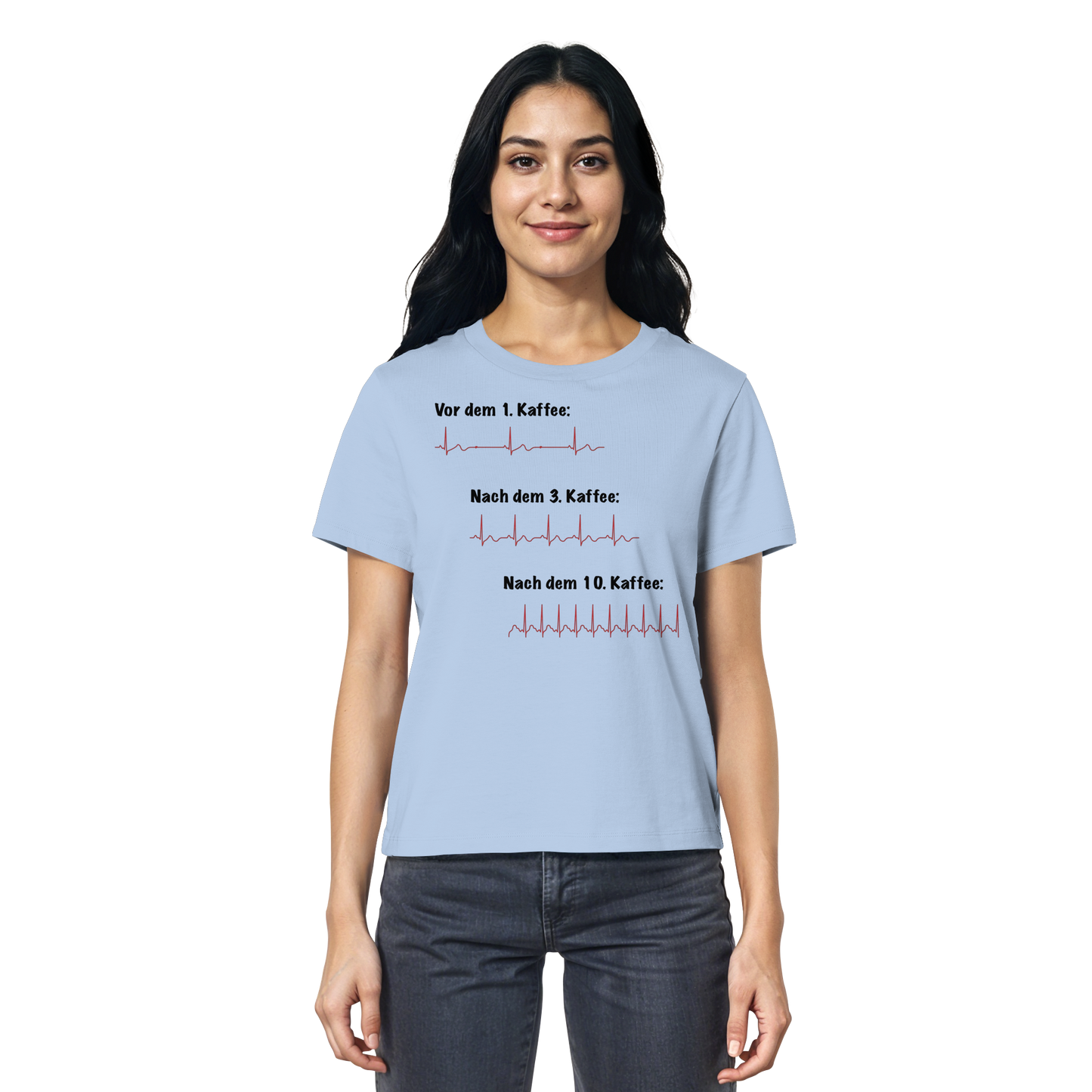 Auswirkungen vom Kaffee aufs EKG - Medizinhumor - Ladies Organic Shirt