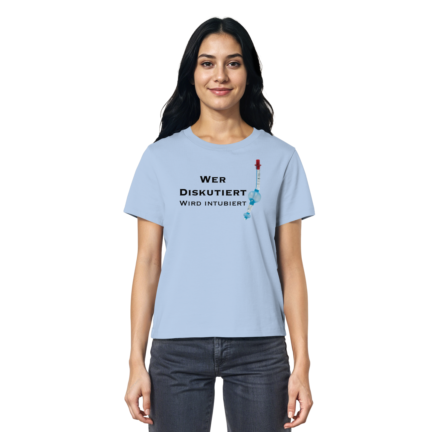 Wer diskutiert wird intubiert - Medizinhumor - Ladies Organic Shirt
