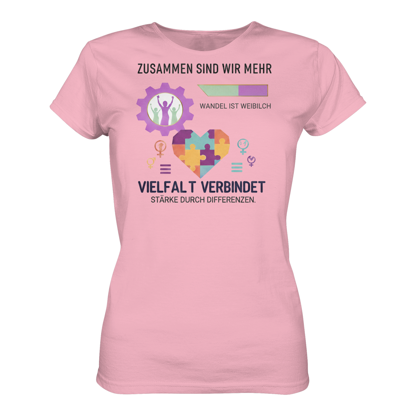 Zusammen sind wir mehr, Vielfalt verbindet - Frauenrechte - Ladies Organic Shirt