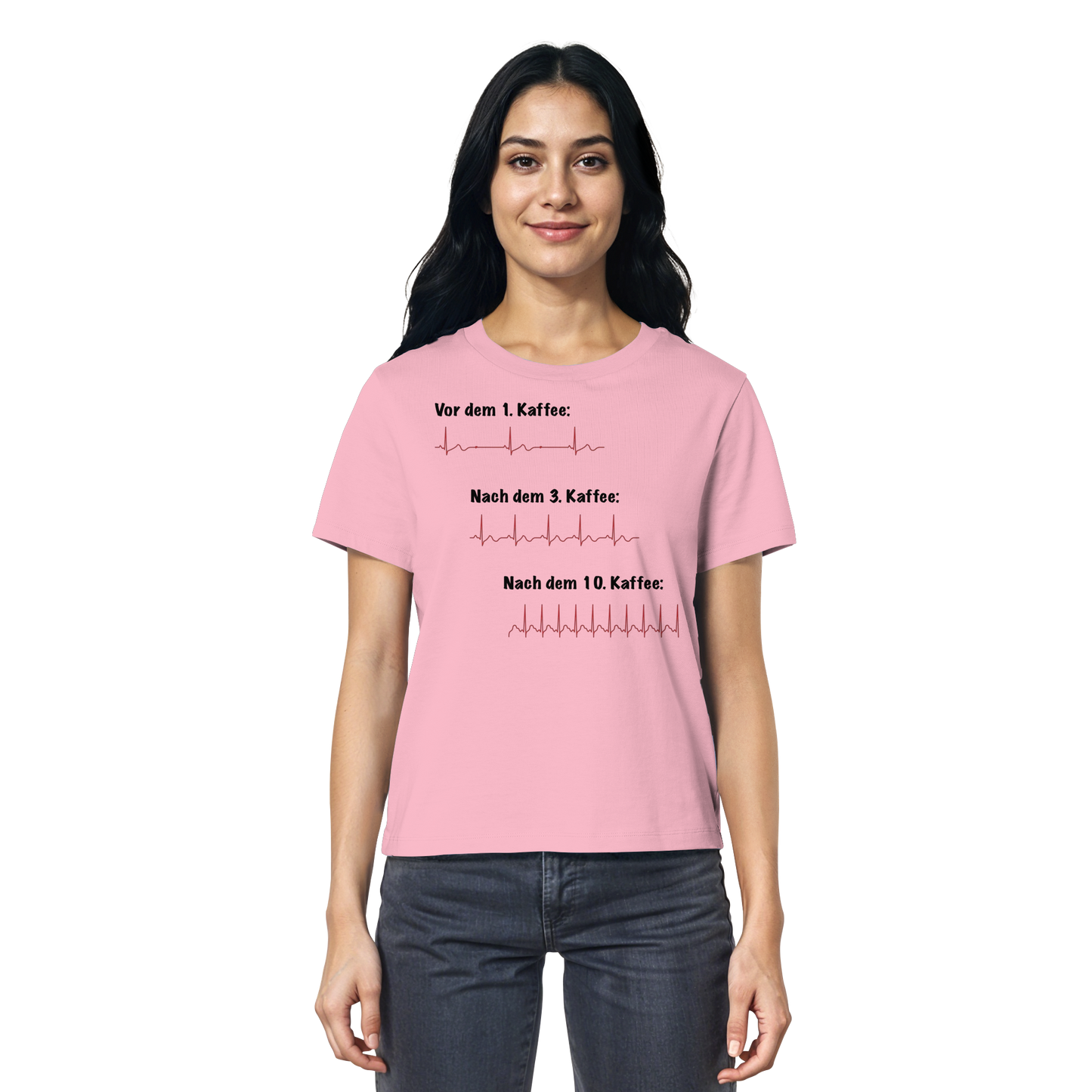 Auswirkungen vom Kaffee aufs EKG - Medizinhumor - Ladies Organic Shirt