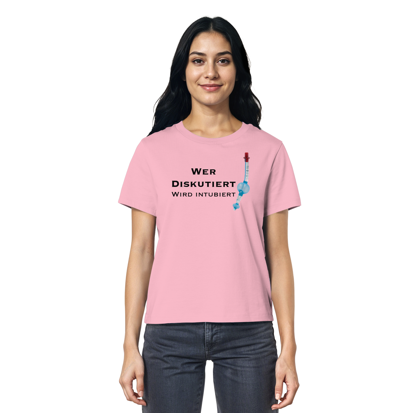Wer diskutiert wird intubiert - Medizinhumor - Ladies Organic Shirt