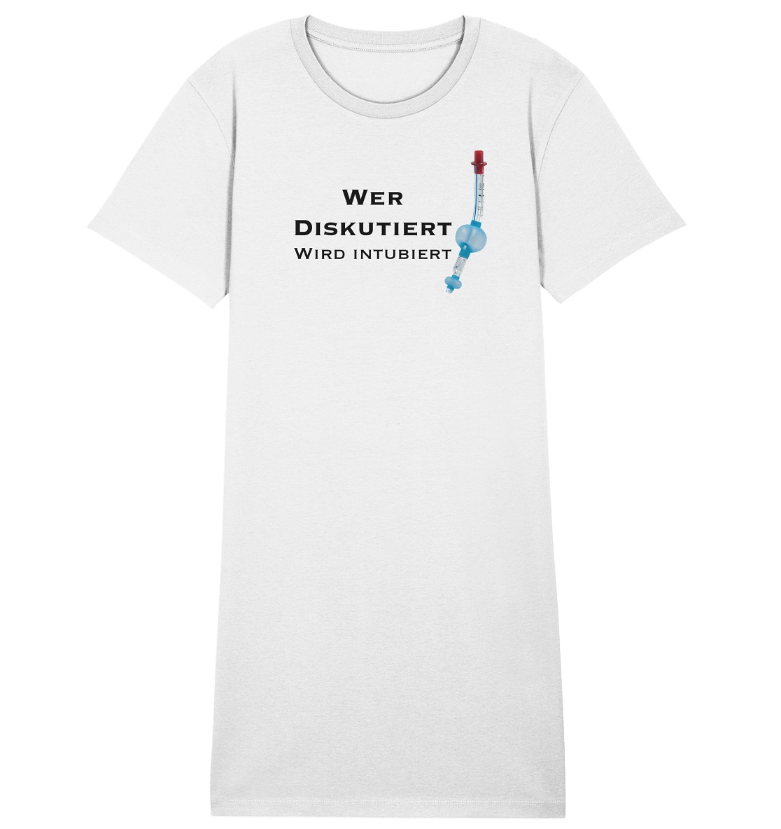 Wer diskutiert, wird intubiert. - Ladies Organic Shirt Dress