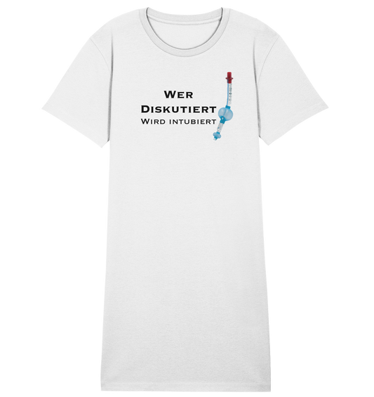 Wer diskutiert, wird intubiert. - Ladies Organic Shirt Dress