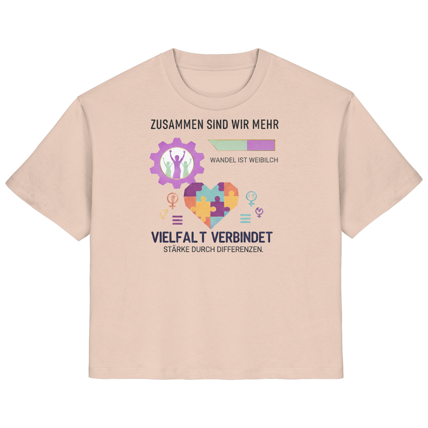 Zusammen sind wir mehr, Vielfalt verbindet - Frauenrechte - Ladies Organic Shirt