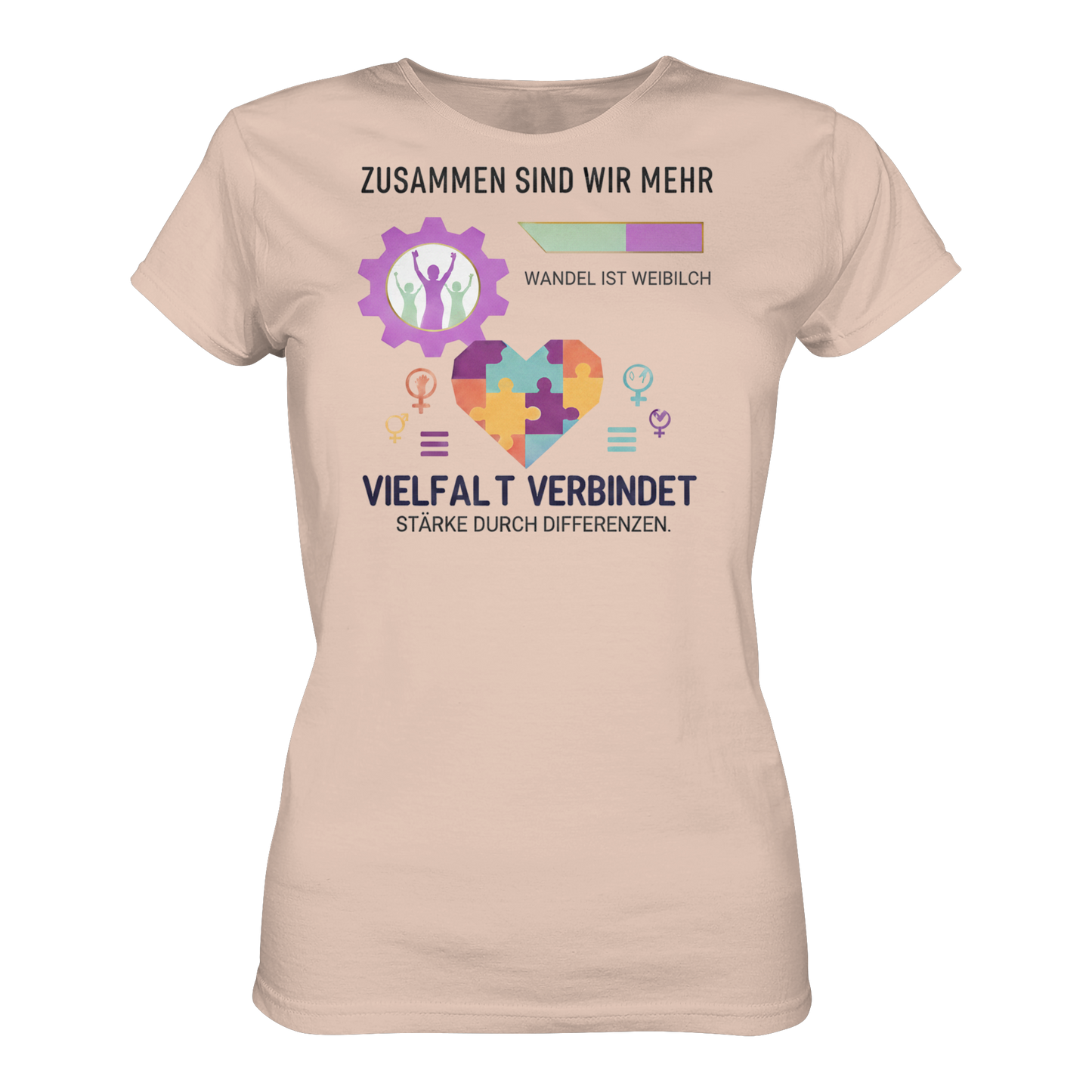 Zusammen sind wir mehr, Vielfalt verbindet - Frauenrechte - Ladies Organic Shirt