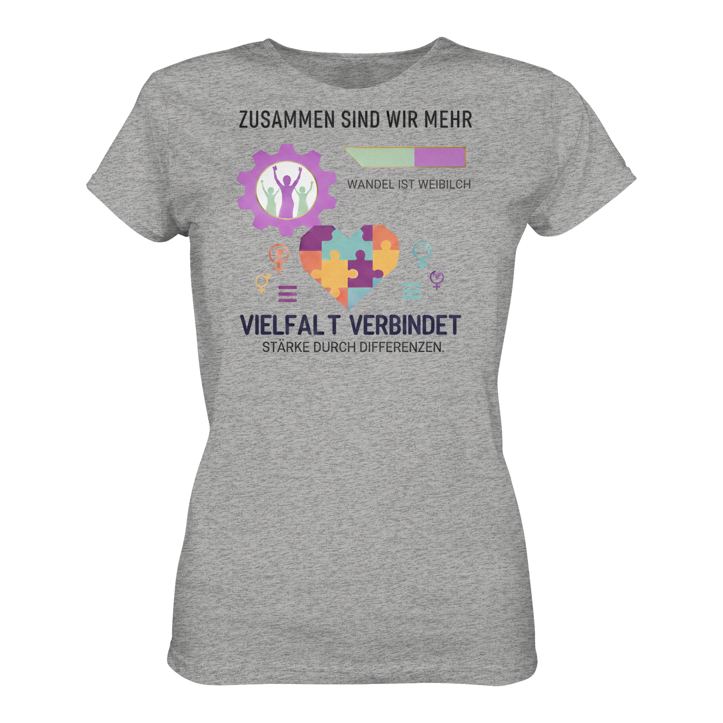 Zusammen sind wir mehr, Vielfalt verbindet - Frauenrechte - Ladies Organic Shirt