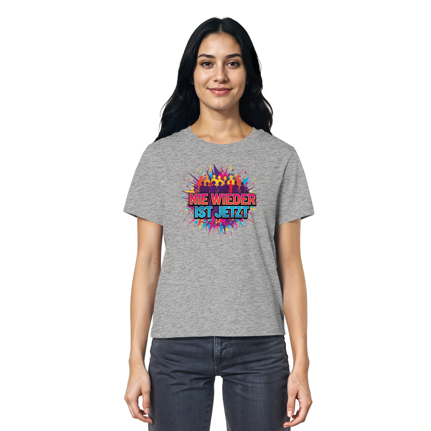 Nie wieder ist jetzt  (bunt) - Demokratie  - Ladies Organic Shirt