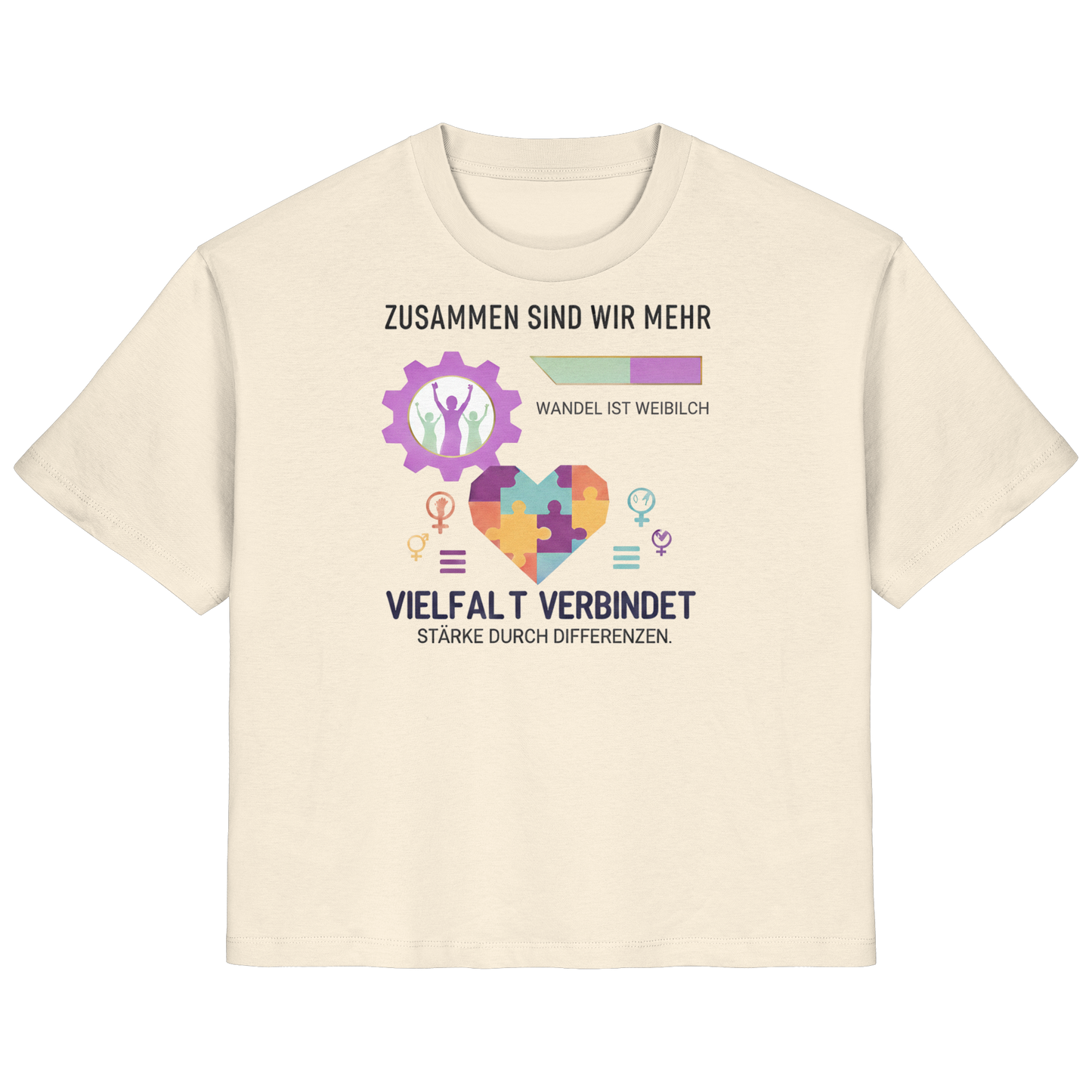 Zusammen sind wir mehr, Vielfalt verbindet - Frauenrechte - Ladies Organic Shirt