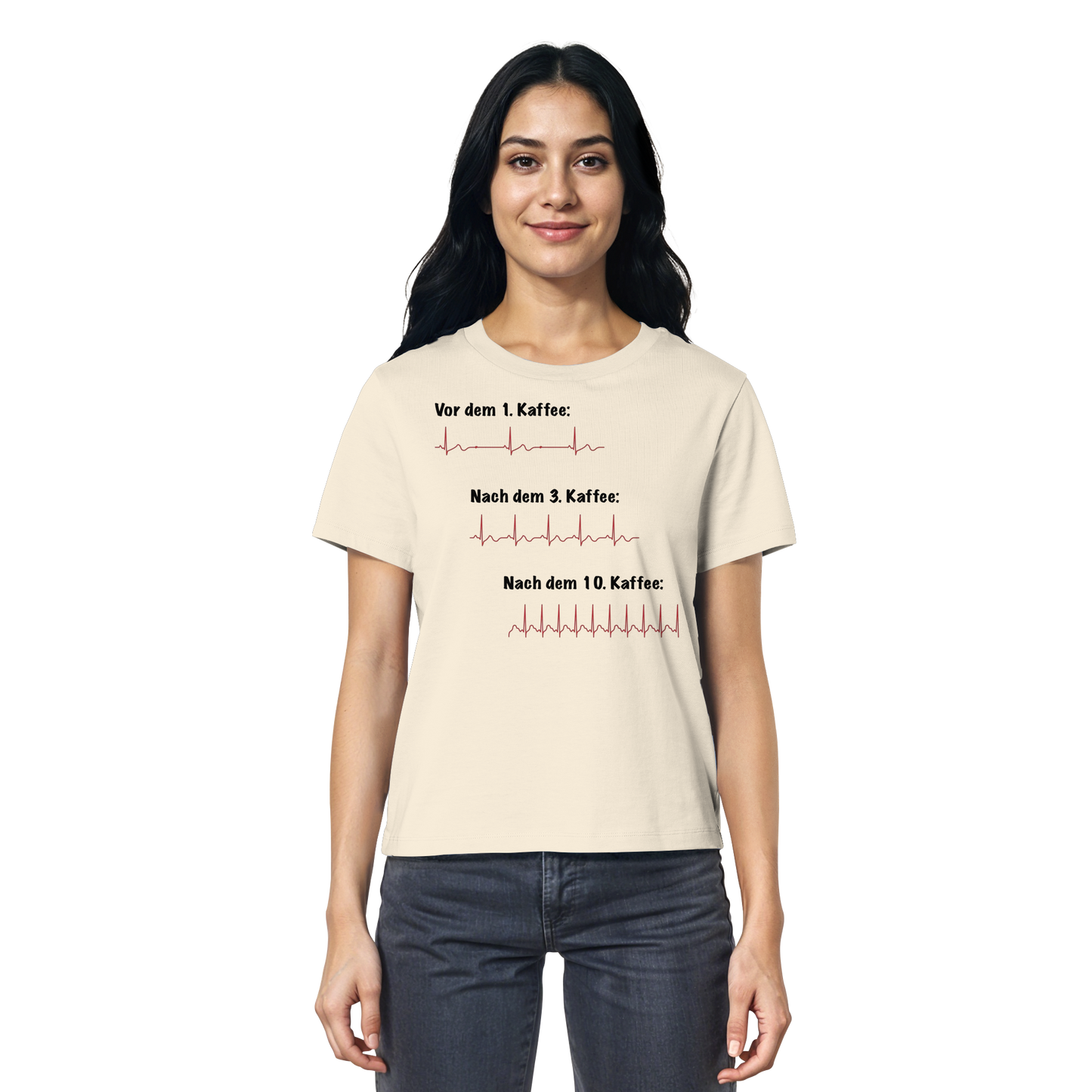 Auswirkungen vom Kaffee aufs EKG - Medizinhumor - Ladies Organic Shirt