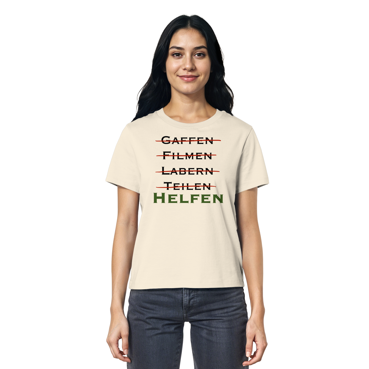 gaffen, filmen, labern, teilen => NEIN! HELFEN - Rettungsdienst - Ladies Organic Shirt
