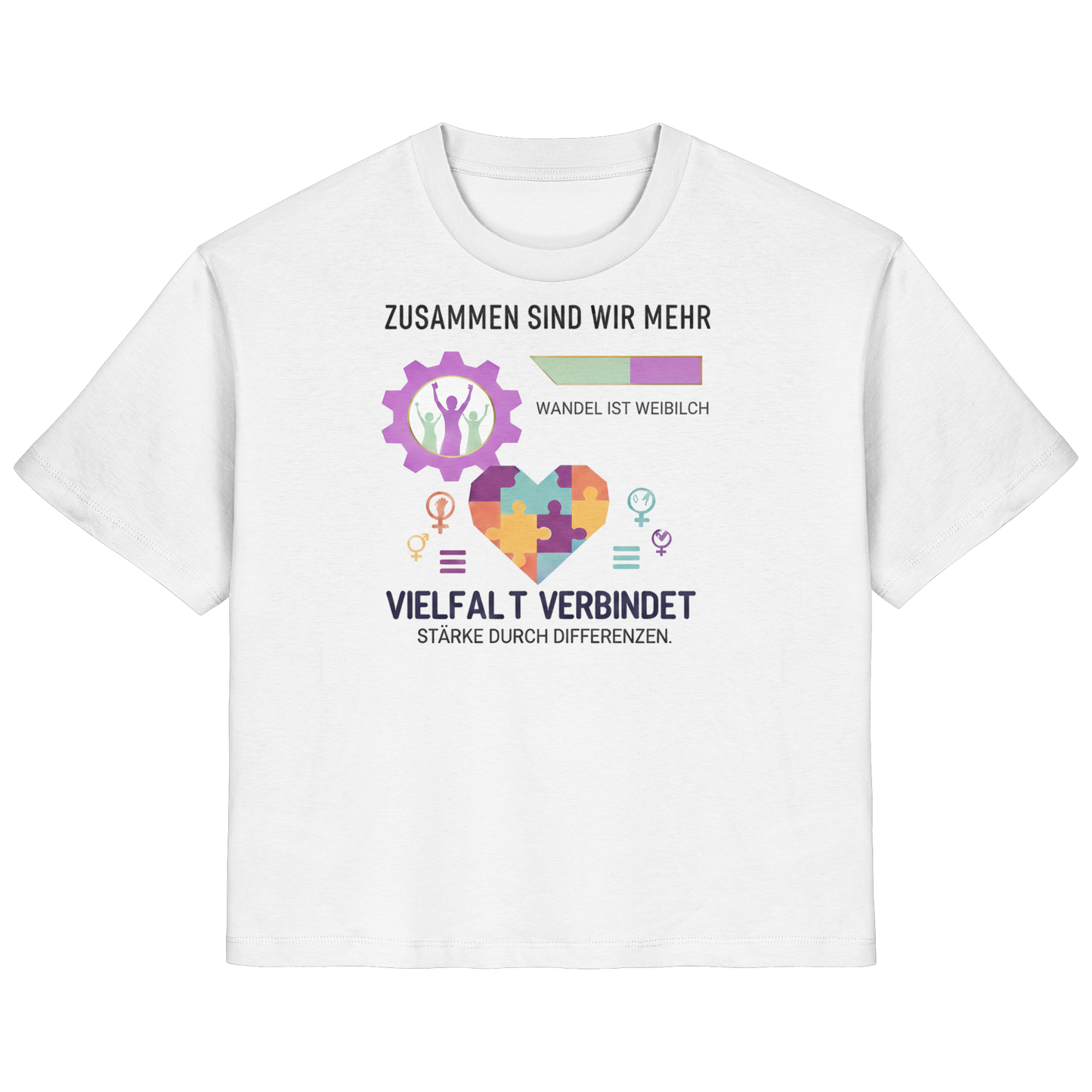 Zusammen sind wir mehr, Vielfalt verbindet - Frauenrechte - Ladies Organic Shirt